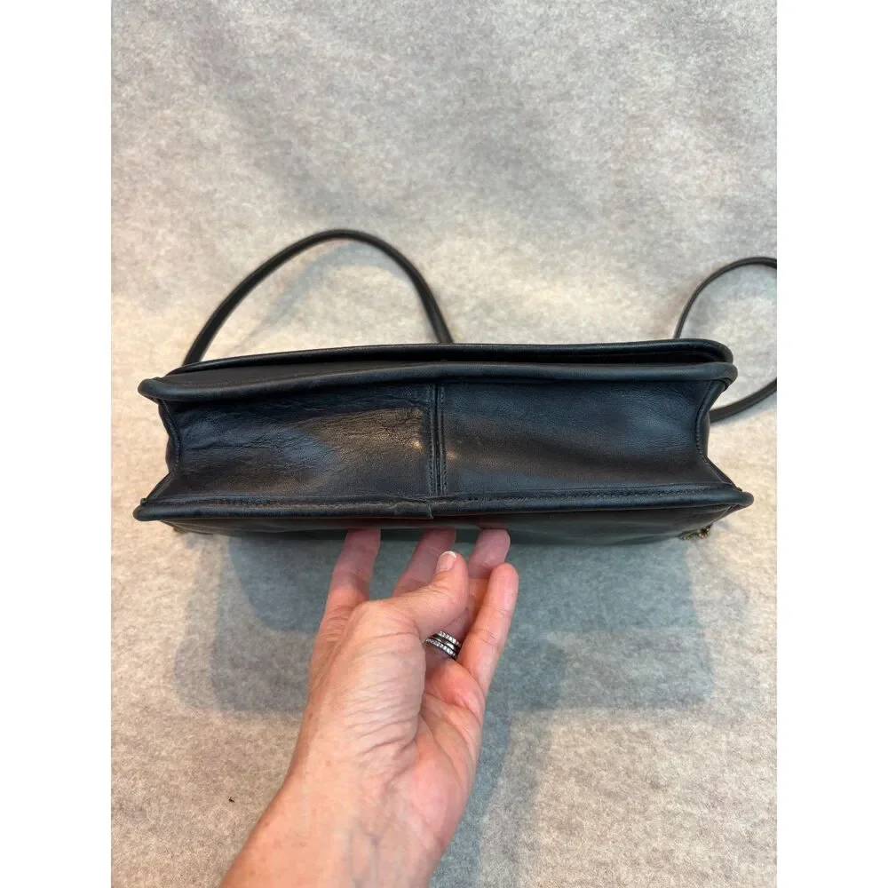Vintage Pre-1994 Coach Black Leather Convertible Clutch